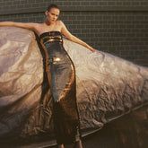 Gold Belt Sequin Strapless Dress Chest Cover French Dress